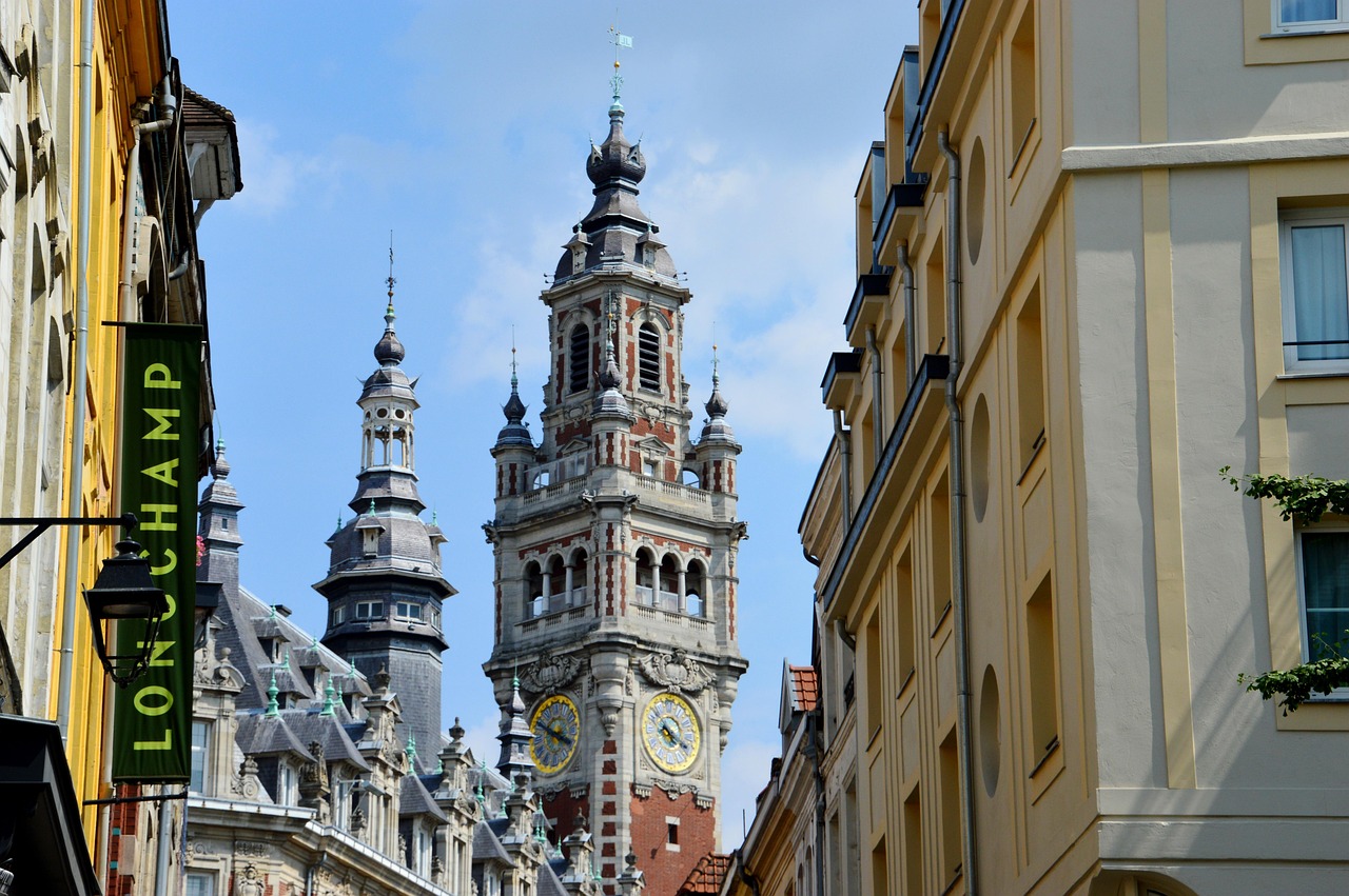old-lille, district of vieux-lille, lille, city, north, hauts de france, in the rue du cirque, flemish architecture, flanders, belfry of lille, location food truck